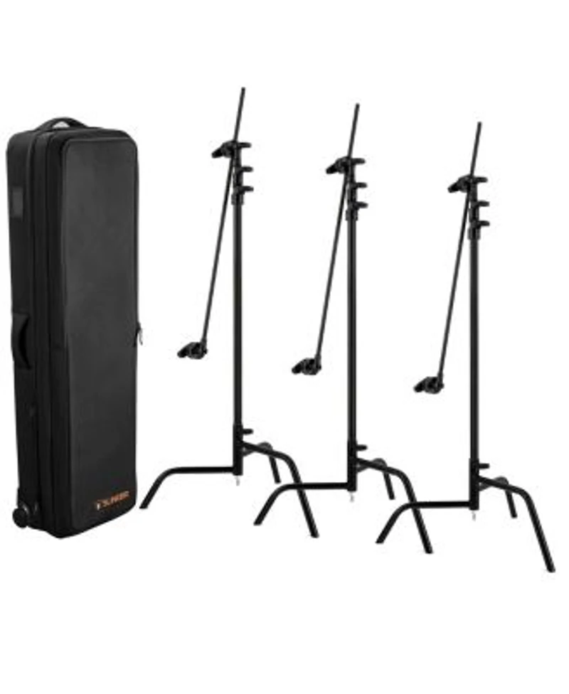 Matthews 40 X22 C Stand With Turtle Base Grip Head Arm Black 3 Pack Bundle With Slinger L6 Bigbag Rolling Kit Bag