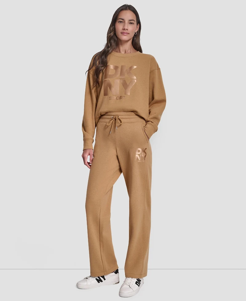 Dkny Women's Sport Stacked Transfer Logo Track Pants
