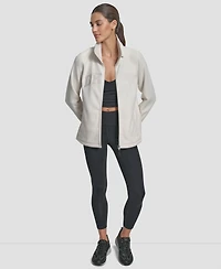 Dkny Women's Full-Zip Varsity Logo Top