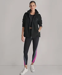 Dkny Women's Full-Zip Varsity Logo Top
