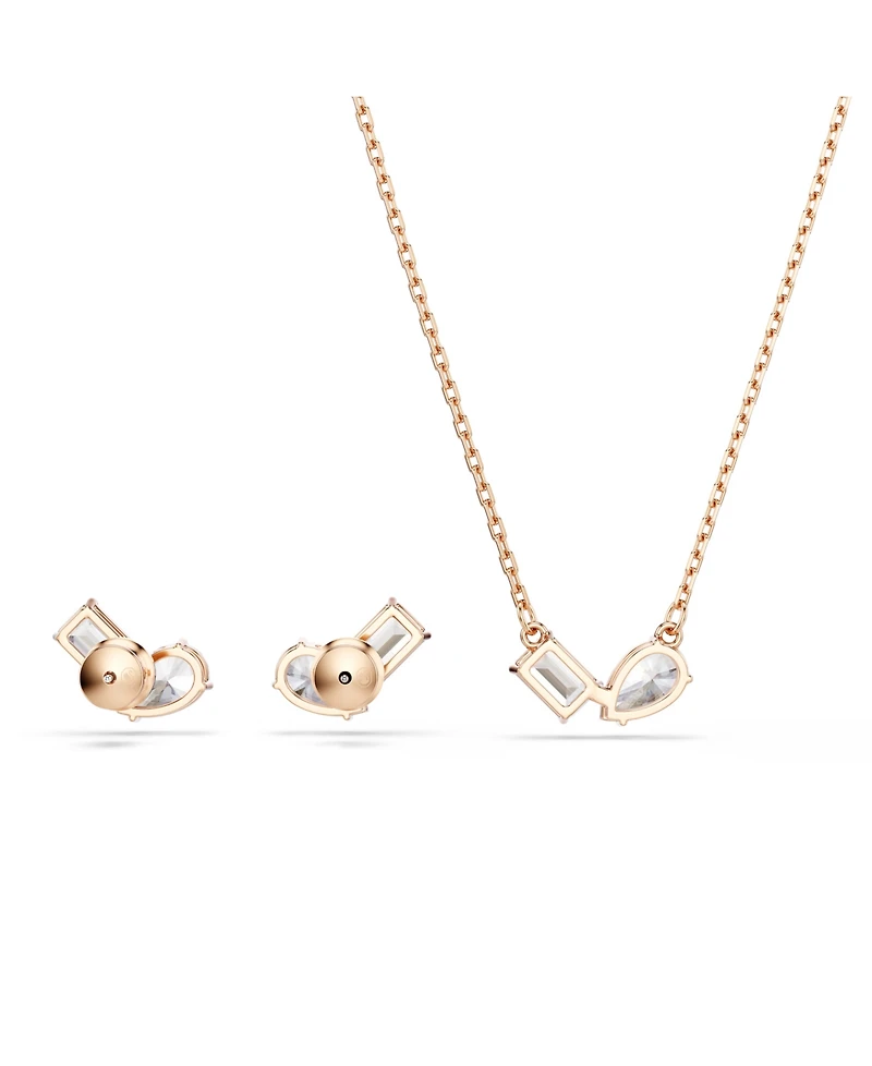 Swarovski Mesmera Rose Gold Tone Plated Earrings and Necklace Set