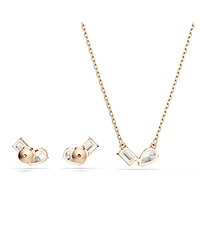 Swarovski Mesmera Rose Gold Tone Plated Earrings and Necklace Set