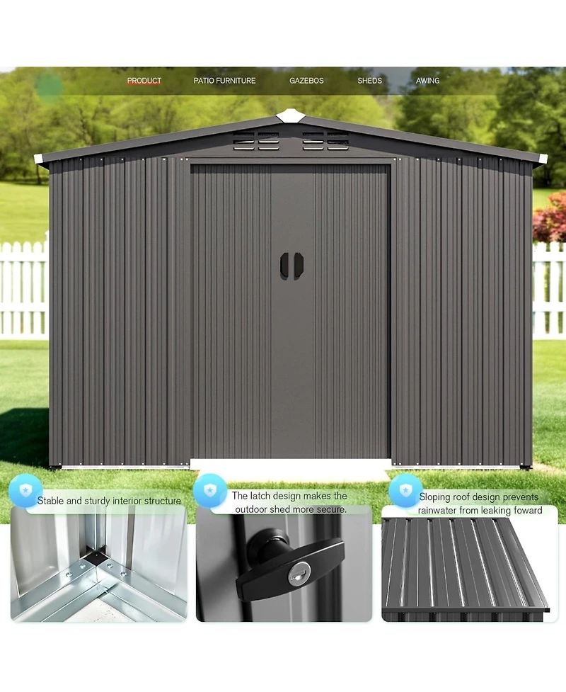 Aecojoy 8x6 Ft Outdoor Storage Tool Shed