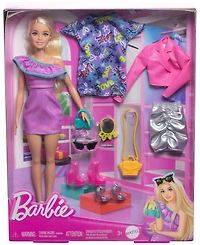 Barbie Fashion Doll with Clothes and Accessories Including Party Dresses & Purses