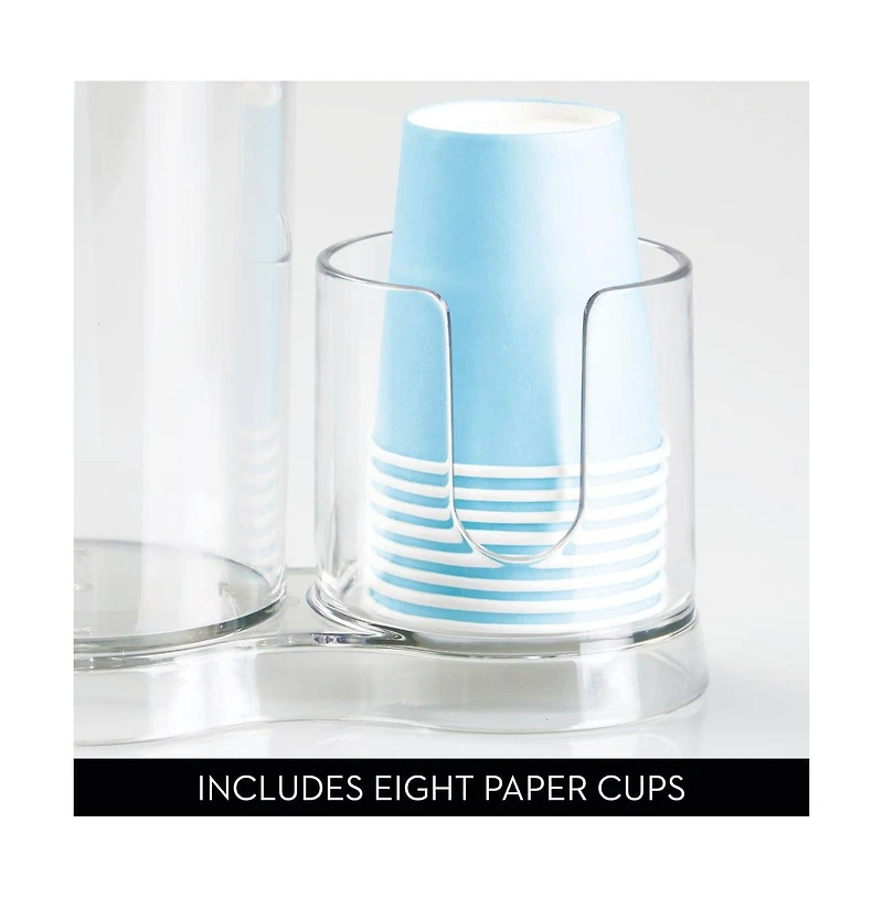 iDesign Mouthwash Caddy with Cup Holder - Clear/Brushed