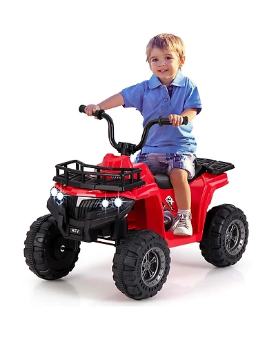 Kids Ride On Electric Atv 6V 4-Wheeler Quad Car with One-Button Start Tread Tires