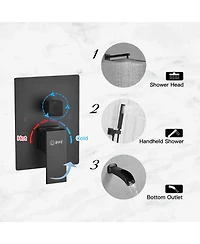 3-Spray Patterns With 2.5 Gpm 10 in. Showerhead Wall Mounted Dual Shower Heads Valve Matte Black