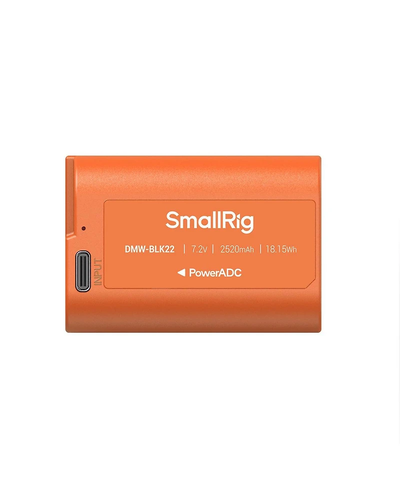 SmallRig Dmw-BLK22 18.15Wh 7.2V 2520mAh Usb-c Rechargeable Camera Battery, Orange