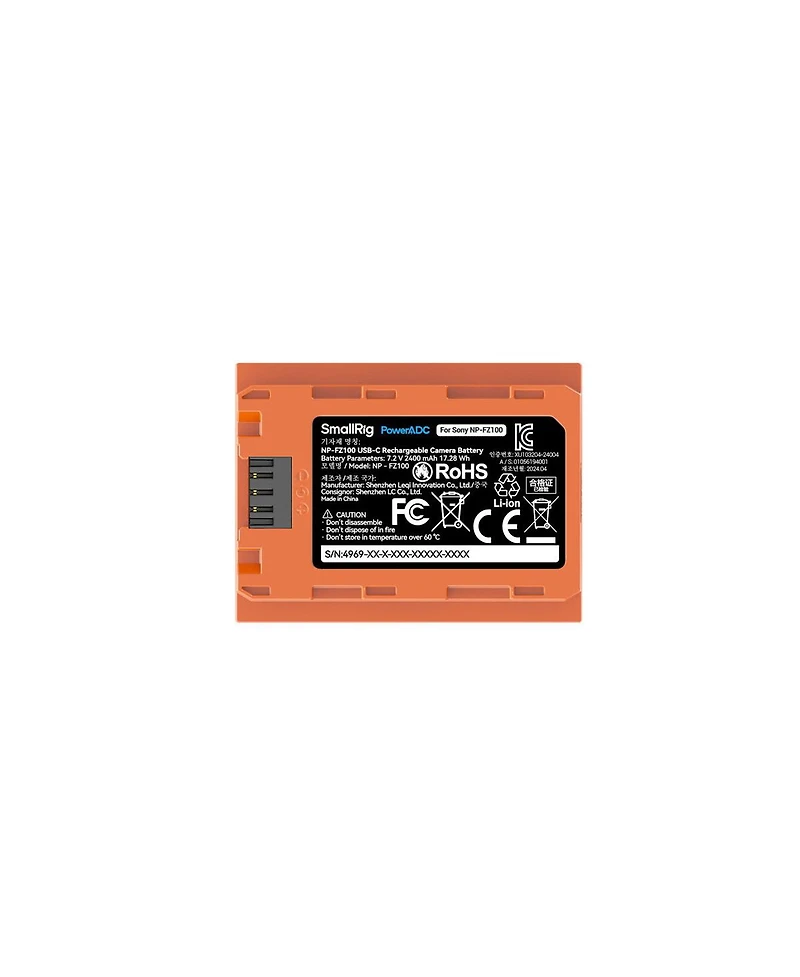 SmallRig SmallRig Usb-c Rechargeable Camera Battery for Sony Np-FZ100 (Orange) 4969
