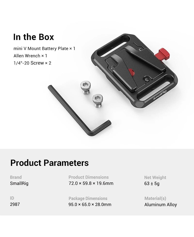 SmallRig Mini V-Mount Battery Plate