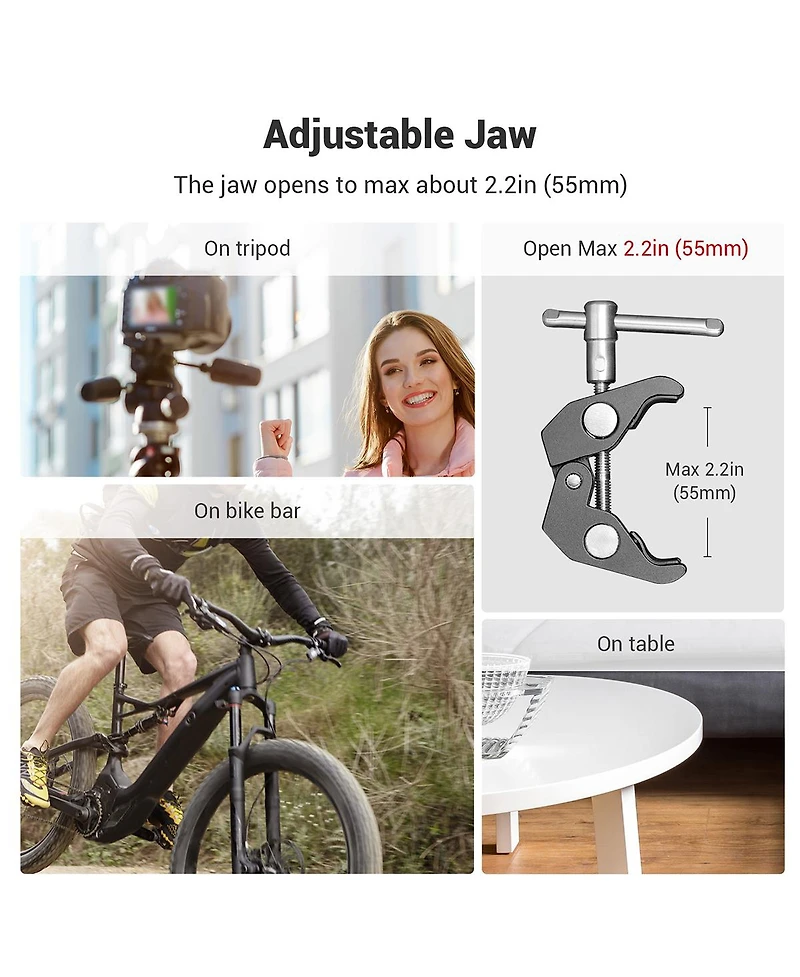 SmallRig Multi-Functional Crab-Shaped Clamp with Ballhead Magic Arm