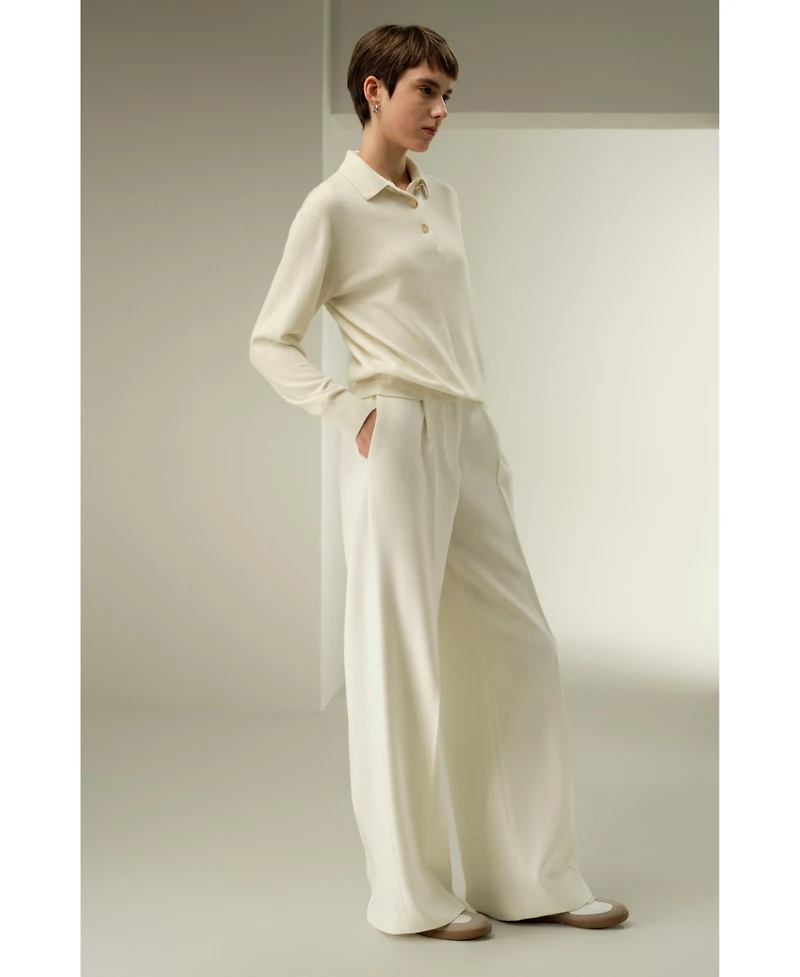 Lilysilk Women's Baby Cashmere Polo Shirt