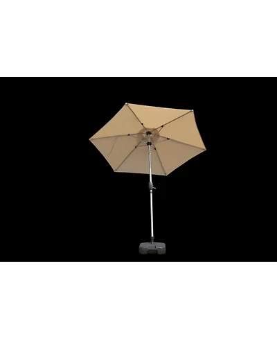 Flynama 7.5 Ft Beige Patio Umbrella with Tilt and Crank