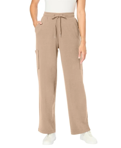 Woman Within Women's Knit Pull-On Drawstring Cargo Pants