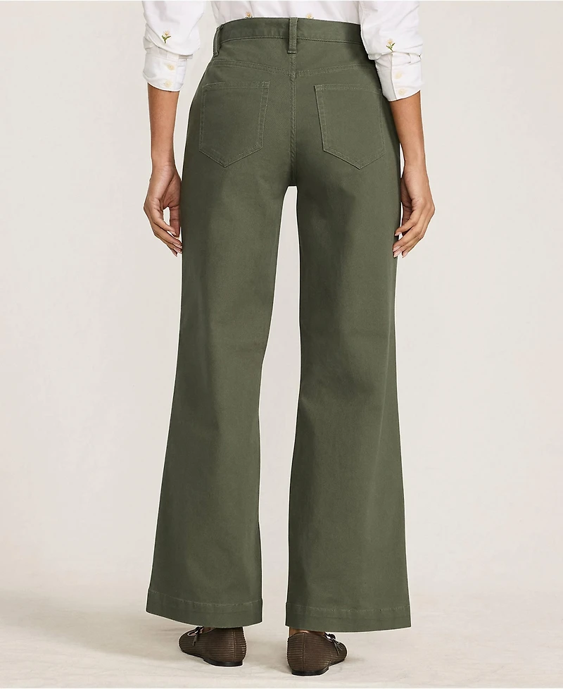 Lands' End Women's High Rise 5 Pocket Wide Leg Chino Pants