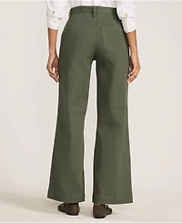Lands' End Women's High Rise 5 Pocket Wide Leg Chino Pants