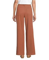 Lands' End Women's High Rise 5 Pocket Wide Leg Chino Pants
