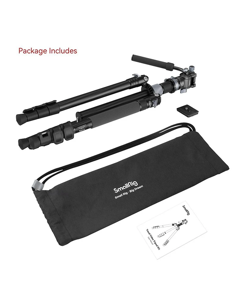 SmallRig 4-Section Carbon Fiber Travel Tripod with CH20 Fluid Video Head
