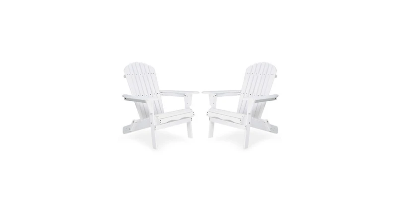 Flynama 36 Inch Solid Cedar Wood Foldable Adirondack Chair Set of 2