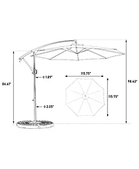 Flynama 10 Ft Khaki Offset Patio Umbrella with Tilt and Crank