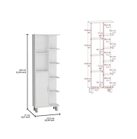 Tuhome Tain Linen Cabinet White Mdf