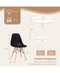 Gymax 5 Pcs Dining Set Modern Round Dining Table 4 Chairs for Small Space Kitchen