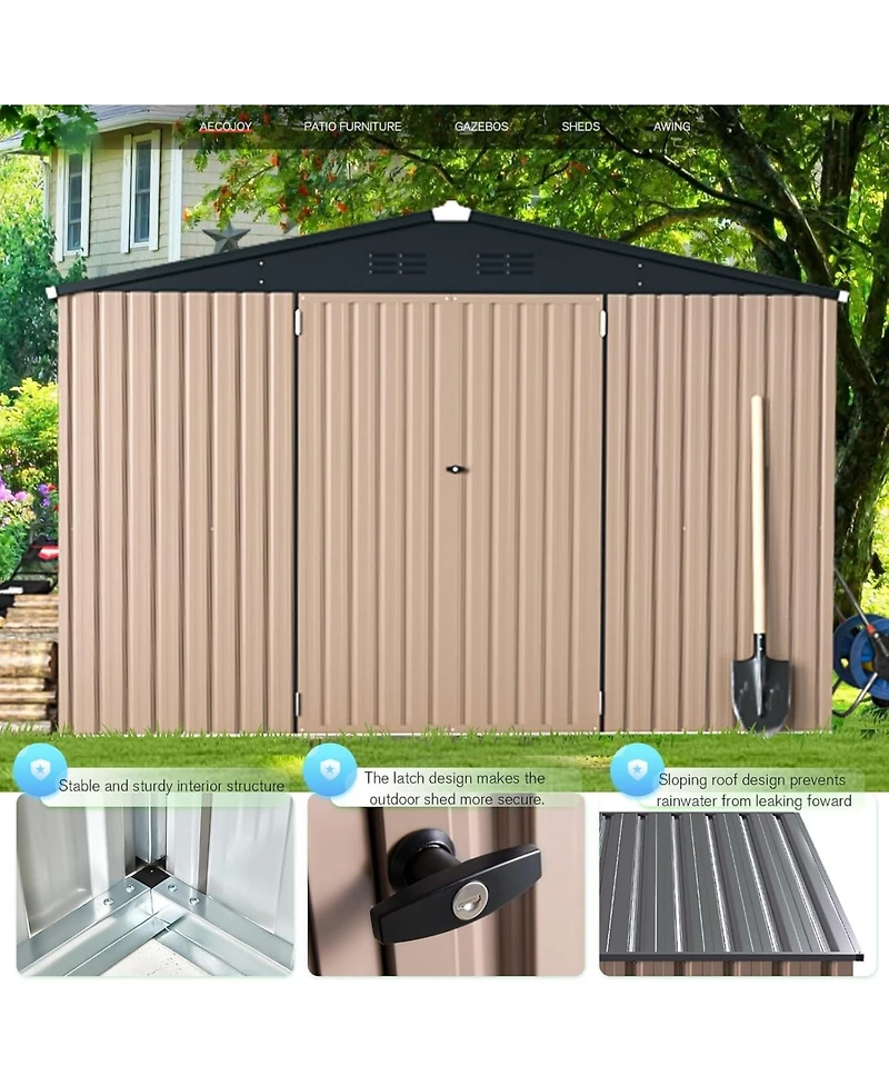 Aecojoy 10'x10' Outdoor Storage Shed