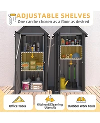Aecojoy Vertical Outdoor Storage Cabinet with 2 Removeable Shelves