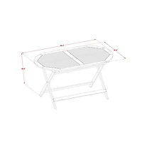 East West Furniture Wooden Patio Set Natural Oil
