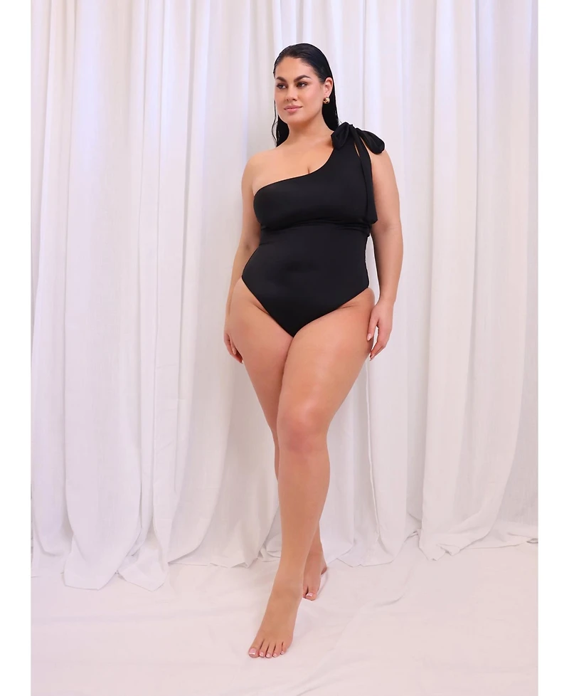 Rebdolls Women's Tie One Shoulder Swimsuit