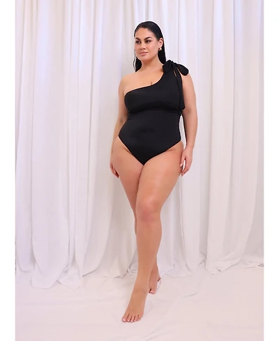 Rebdolls Women's Tie One Shoulder Swimsuit
