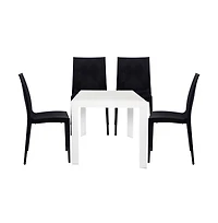 LeisureMod Mace Mid-Century 5-Piece Outdoor Dining Set