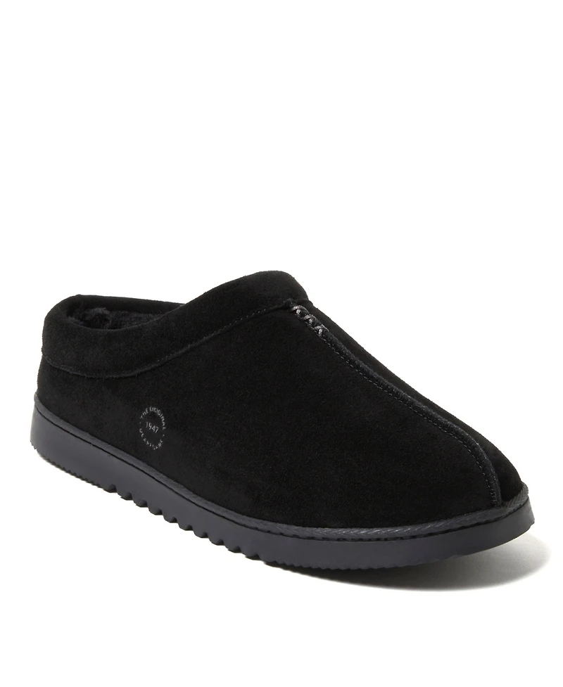 Dearfoams Men's Dean Genuine Suede Clog House Shoe Slipper