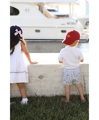 Bits & Bows Toddler Pirate Ship Twill Baseball Hat Red