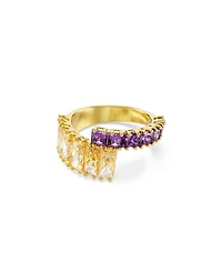 Swarovski Multicolored Gold-Tone Plated Matrix Ring