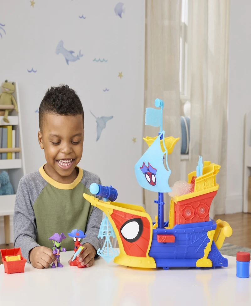 Spidey and His Amazing Friends Marvel Water-Webs Webs Ahoy Bubble Pirate Ship