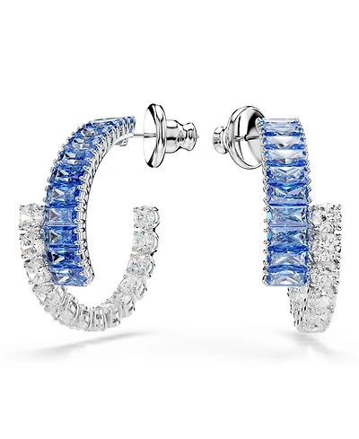 Swarovski Matrix Rhodium Plated Hoop Earrings