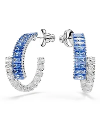 Swarovski Matrix Rhodium Plated Hoop Earrings