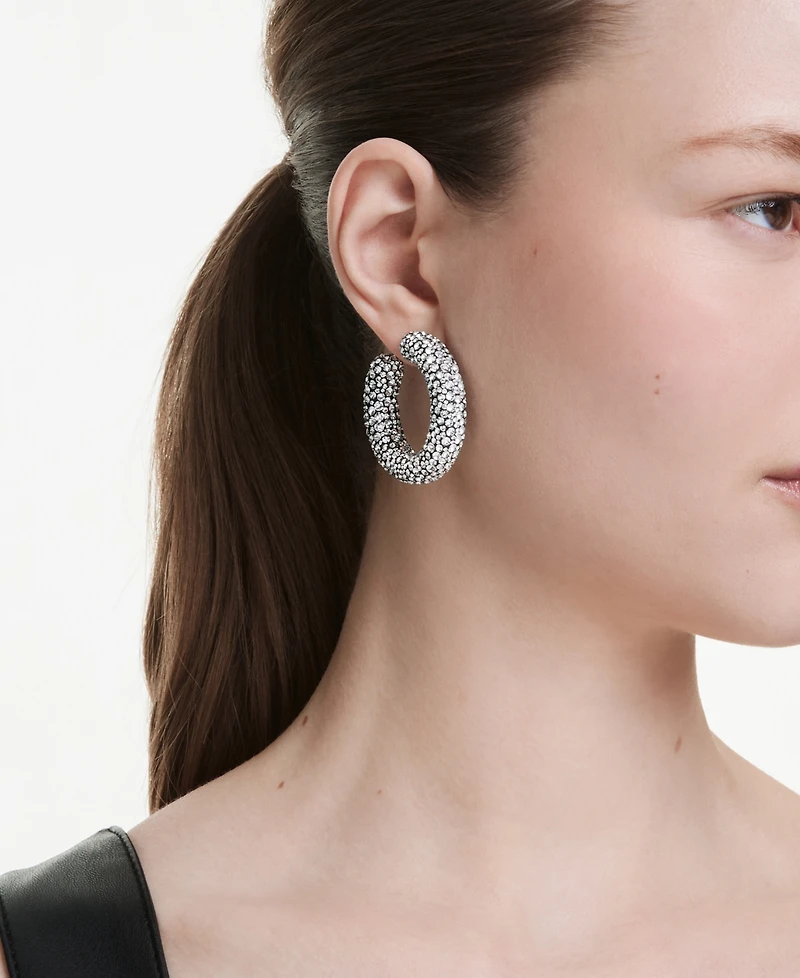 Swarovski Sublima Rhodium Plated Hoop Earrings