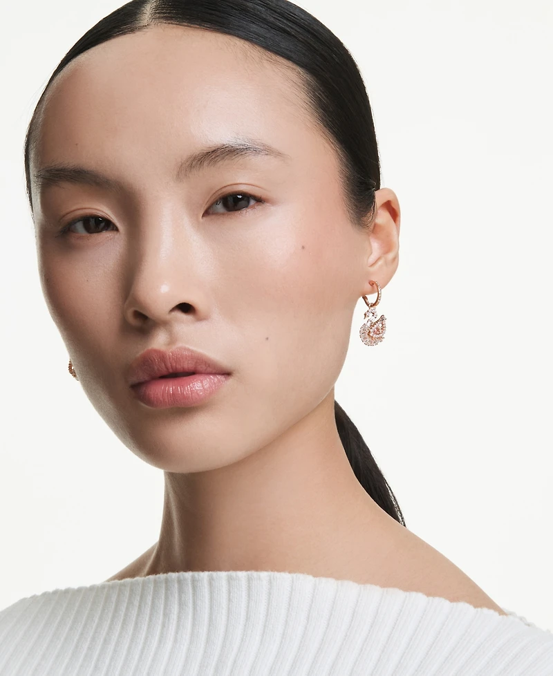 Swarovski Swan Pink Drop Earrings