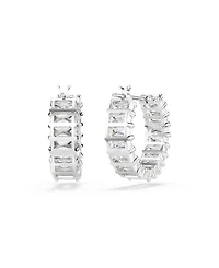 Swarovski Matrix Rhodium Plated Hoop Earrings