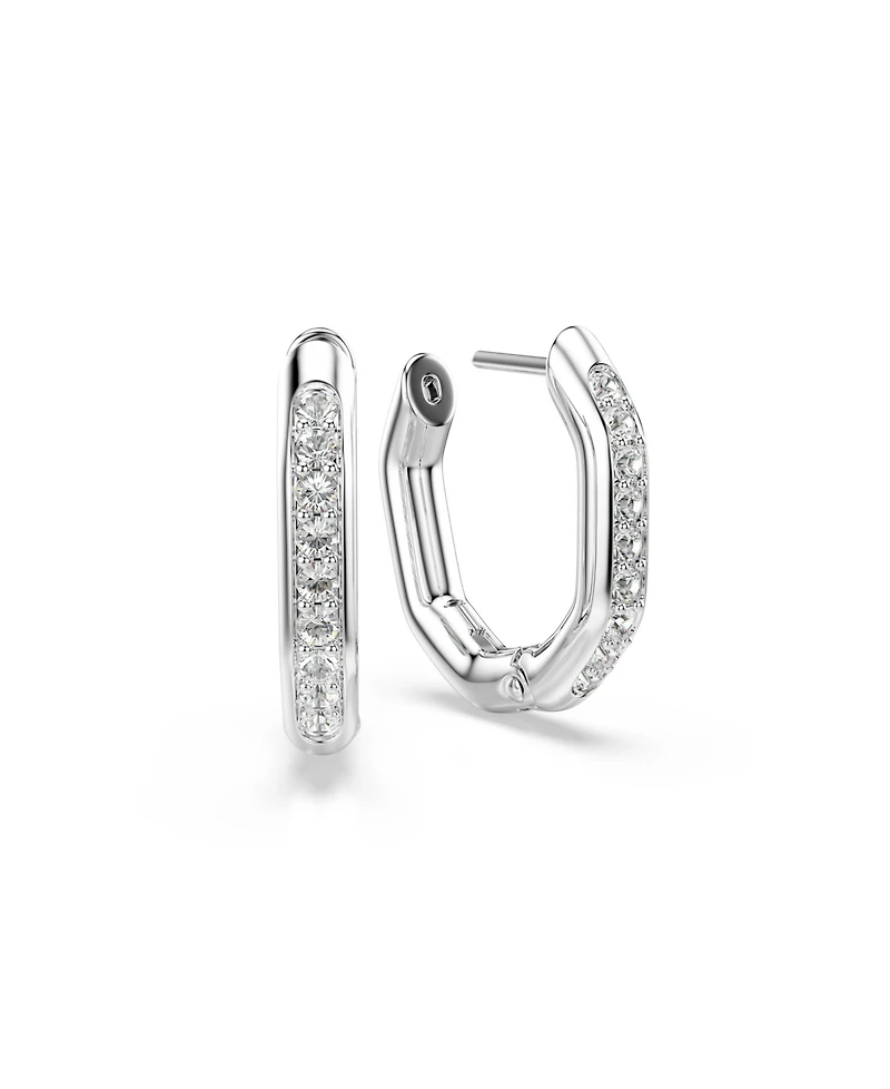 Swarovski Dextera Rhodium Plated Hoop Earrings