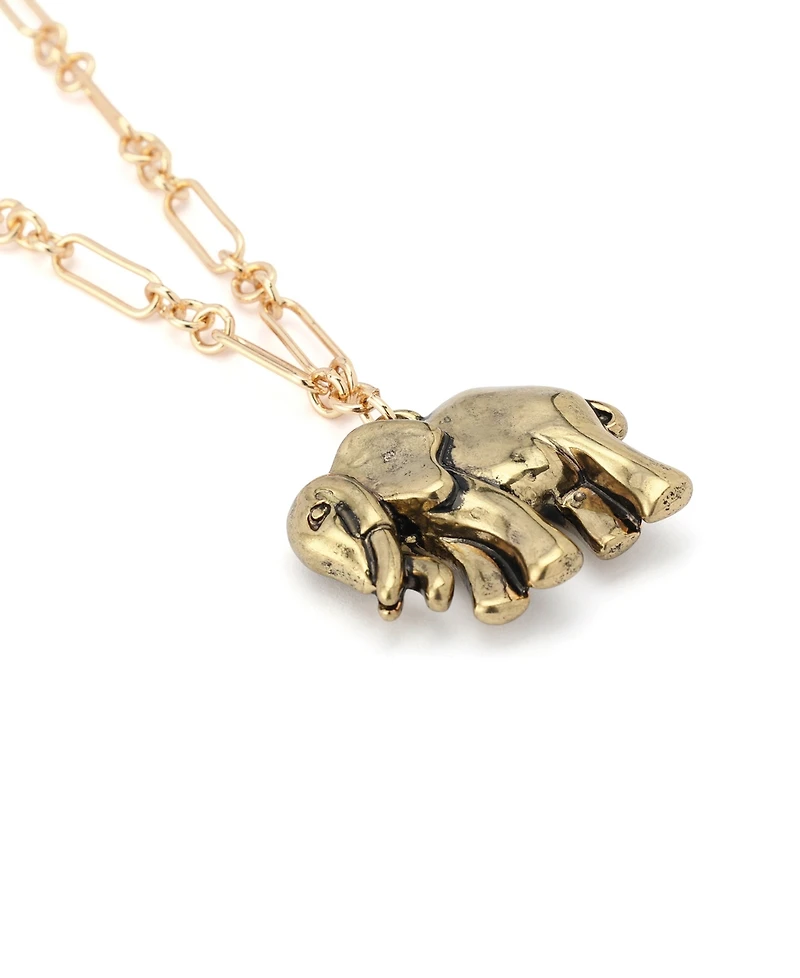 Robert Lee Morris Soho Gold Heirloom Charms Elephant Pendant Necklace