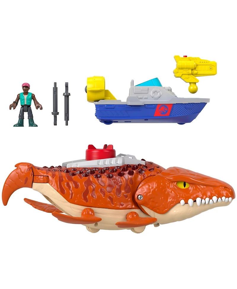 Imaginext Fisher-Price Jurassic World Rebirth Aquachomp Chase Mosasaurus Dinosaur Toy Playset