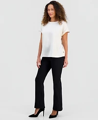 Jones New York Petite Hammered Satin Button-Trim Blouse