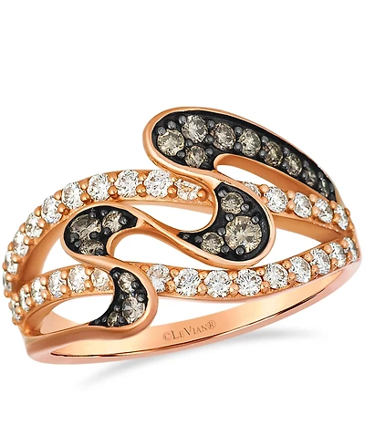 Le Vian Vanilla Diamond ( 0.53 ct. t.w.) and Chocolate Diamond (0.29 ct. t.w.) Ring in 14K Strawberry Gold