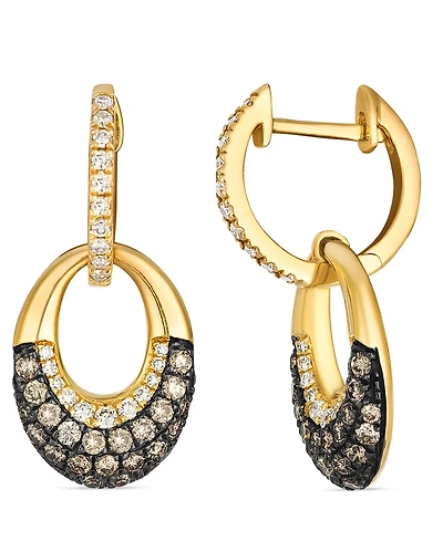Le Vian Vanilla and Chocolate Drop Earrings (0.62 ct. t.w) in 14K Honey Gold
