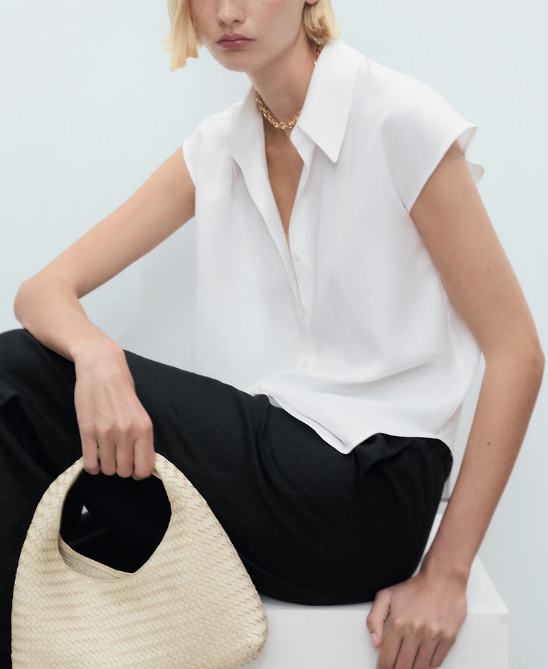 Mango Women's Lyocell Sleeveless Shirt
