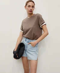 Mango Women's Frayed Hem Denim Shorts
