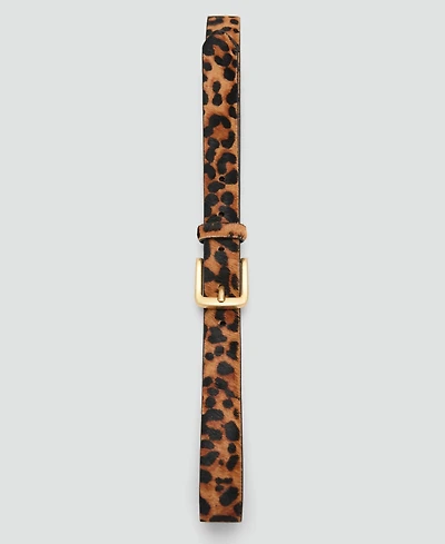 Mango Women's Animal Print Leather Belt